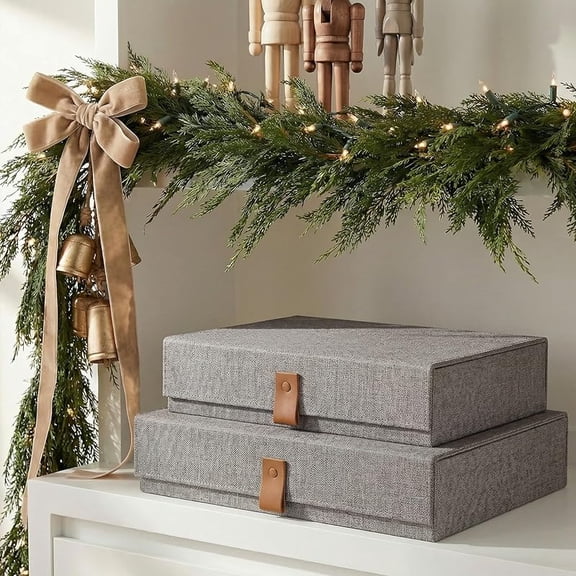 FU NENG Linen Gift Box Amazon Photo Box Album Gift Set Non-Folding 2 pack