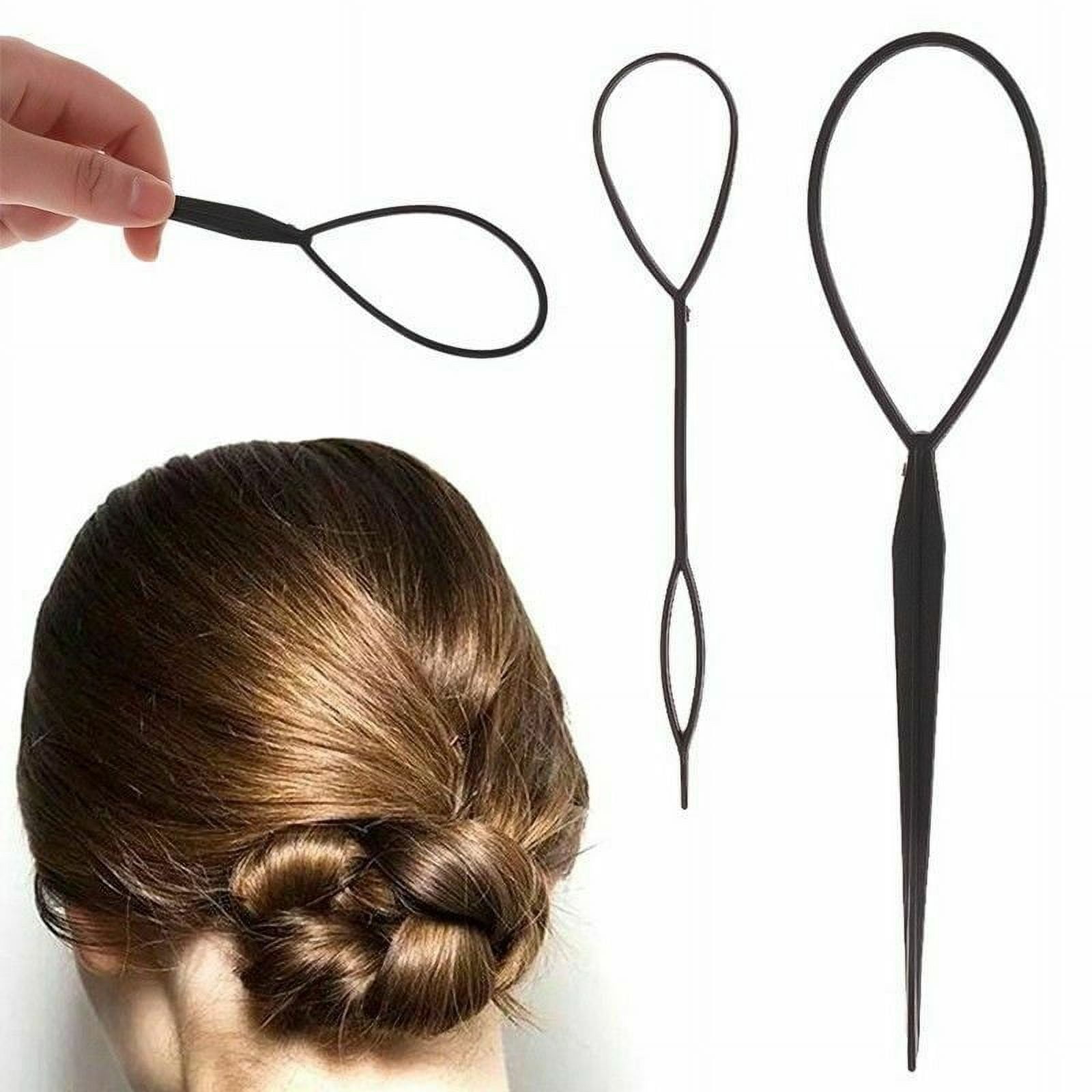 Quick Beader for Loading Beads/Automatic Hair Beader and Styling  Kit/Plastic Magic Topsy Tail Hair Braid Ponytail Styling Maker (Black)