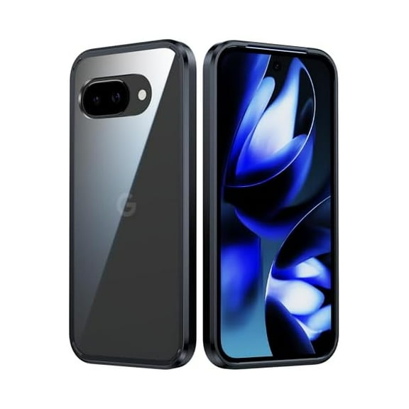 FU1999 for Google Pixel 9a Case: Military Grade Drop Protection Anti Yellowing Cell Phone Cover - Rugged Shockproof Protective Bumper Transparent Cases(Black)