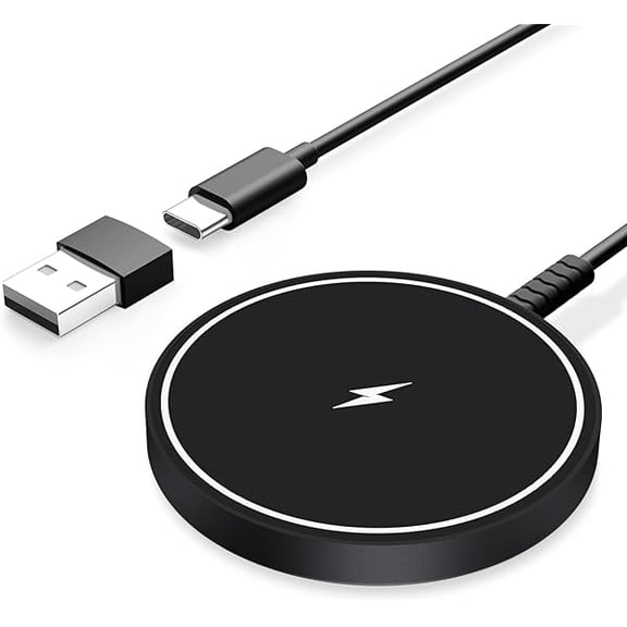 FU1999 Magnetic Wireless Charger Compatible with iPhone 12-16 Series Airpods - Sleek Lightweight Design with Fast Charging Ideal for Travel Work & Home Black