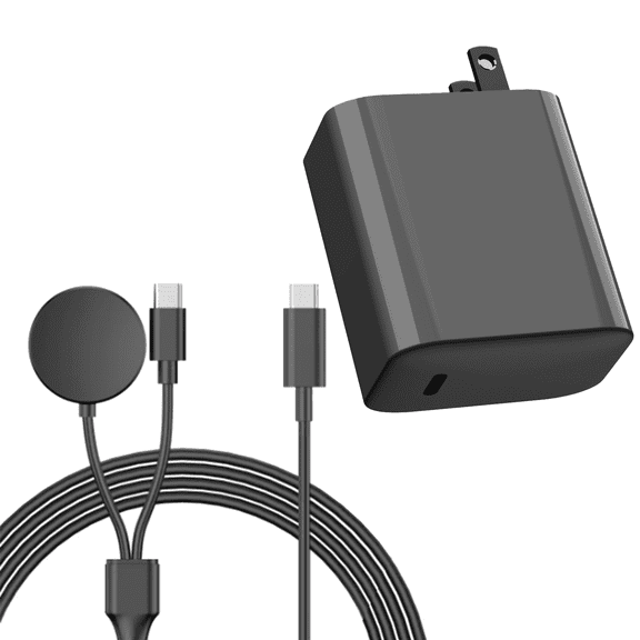 FU19992 in 1 Fast Watch Charger for Samsung,65W USB-C Super Charger Compatible with Galaxy Book/Galaxy Watch 7/6/6 Classic/5 Pro/5/4/4 Classic/3 Galaxy S24 Ultra/S23/22/21 /Note20Ultra (5ft)