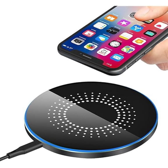 FU199930W Fast Wireless Charger Pad, Wireless Charging Compatible with Samsung Galaxy S22/S22+/S21/S20/S10, Fast Charger Compatible with iPhone 13/14/12/11 Series