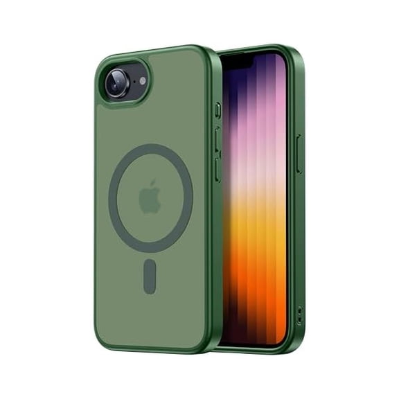 FU1999Compatible with iPhone 16e Bumper case Fits MagSafe 10FT Drop Resistant Matte Skin Feeling Shockproof Back Cover Fits iPhone se 4 Phone Cases 6.1", Green