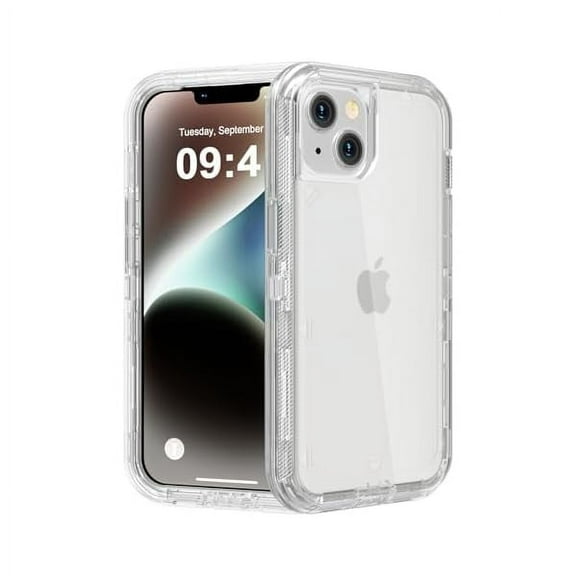 FU1999for iPhone 13 Case, Heavy Duty Shockproof Protection Phone Cases, Anti-Drop, Dual Layer Transparent Protective Cover Compatible with iPhone 13, 6.1 inch, Crystal Clear