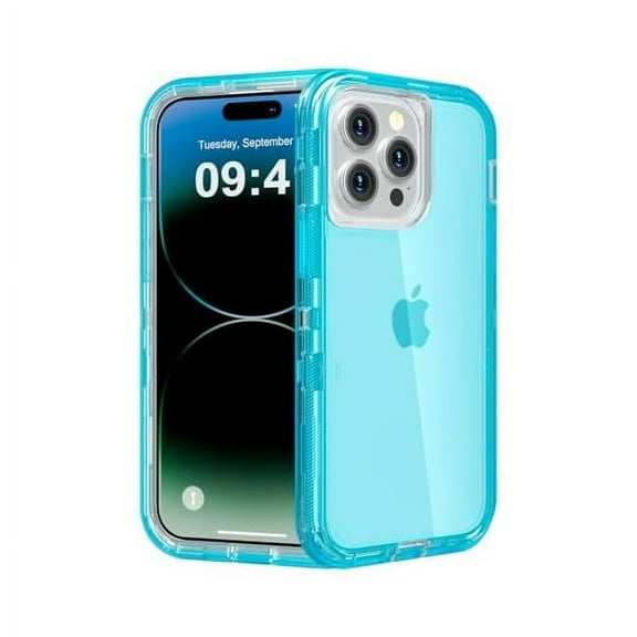 FU1999for iPhone 14 Pro Case, Heavy Duty Shockproof Protection Phone Cases, Anti-Drop, Durable Dual Layer Transparent Protective Cover Compatible with iPhone 14 Pro, 6.1 inch,Crystal Blue