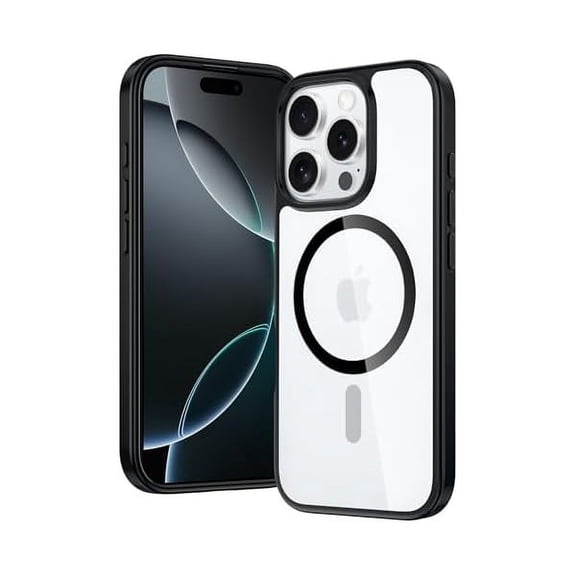 FU2010 for iPhone 16 Pro-Max Case: Magnetic Military Grade Drop Protection Anti Yellowing Cell Phone Cover - Rugged Shockproof Protective Bumper Transparent Cases