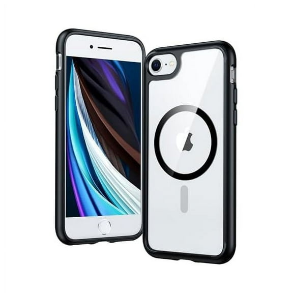 FU2017 for iPhone SE 3rd(2022) Case: iPhone SE 2nd(2020) Phone Clear Case Military Grade Drop Protection Anti Yellowing Cell Phone Cover - Shockproof Protective Transparent Cases(Black) - 4.7 inch