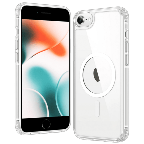 FU2028 for iPhone SE 3rd(2022) Case: iPhone SE 2nd(2020) Case Magnetic Military Grade Drop Protection Anti Yellowing Cell Phone Cover - Shockproof Protective Transparent Cases(Clear) - 4.7 inch