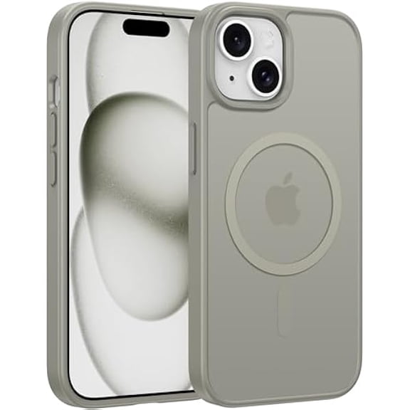 FU2048 for iPhone 15 Case: for iPhone 14 & iPhone 13 Case | Magnetic Frosted Translucent Slim Shockproof Cell Phone Cover | Military Grade Protection Drop Proof Tough Protective Cases - Natural
