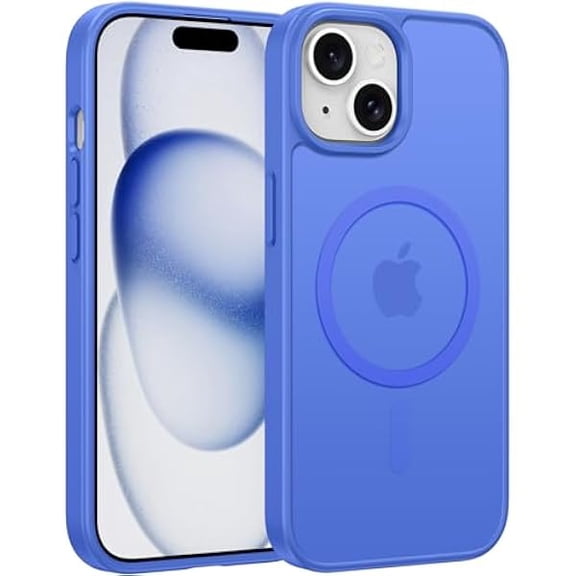 FU2050 for iPhone 15 Case: for iPhone 14 & iPhone 13 Case | Magnetic Frosted Translucent Slim Shockproof Cell Phone Cover | Military Grade Protection Drop Proof Tough Protective Cases - Ultramarine