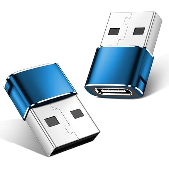 FU2176USB to USB C Adapter,Type C Female to A Male OTG Charger Converter for PlayStation 4,Apple Watch Ultra 8 9,iPhone 16 15 14 13 Pro Max,Samsung S24 S23,AirPods,iPad,Car Play-Blue