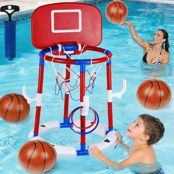 FUBARBAR Floating Pool Basketball Hoop with Backboard