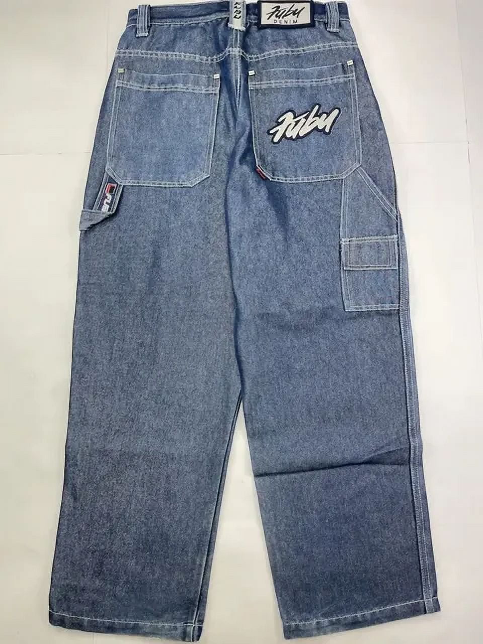 FUBU Jeans Men Y2K Hip Hop Letter Graphics Vintage Baggy FUBU Jeans Men Y2K Hip Hop Letter Graphics Vintage Baggy