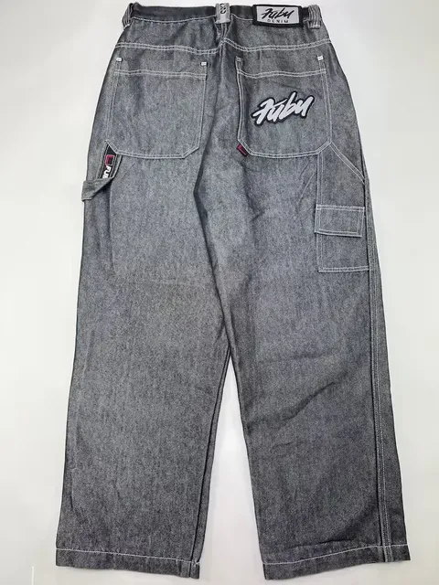 FUBU Jeans Men Y2K Hip Hop Letter Graphics Vintage Baggy FUBU Jeans Men Y2K Hip Hop Letter Graphics Vintage Baggy