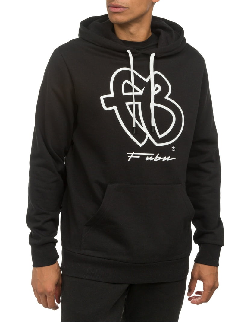 FUBU men's Long Sleeve Fleece Hoodie Kangaroo Pocket