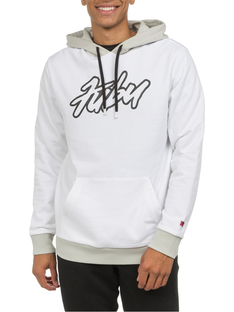 FUBU Men's Big Men's Long Sleeve Logo Fleece Hoodie Sweatshirt