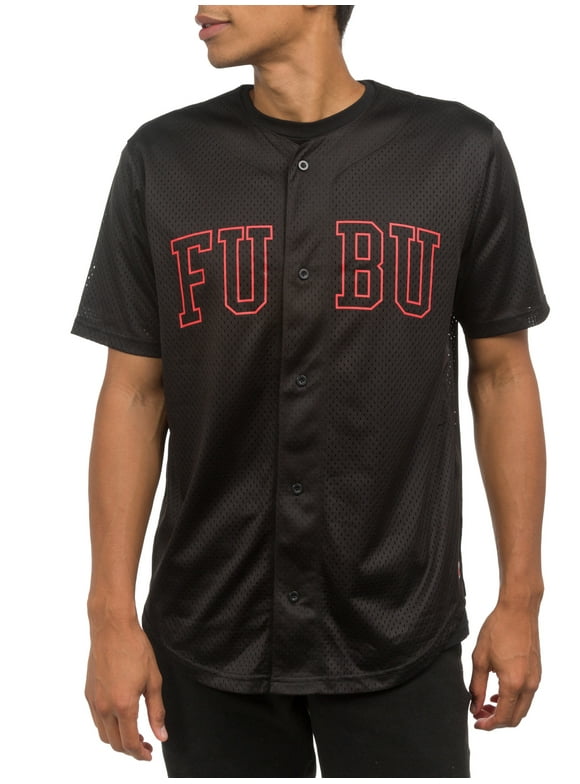 FUBU Men's & Big Men's Short Sleeve Mesh Baseball Jersey, Sizes XS-3XL