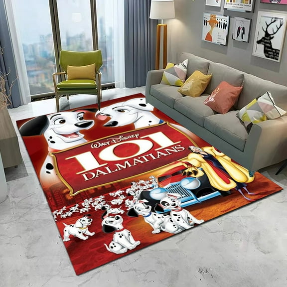 FUBUKED 101 Dalmatians Rug Ultra Soft Cartoon Rugs for Bedroom Bathroom Home Living Room Cute Theme Doormat Crystal Velvet Carpets Floor Sofa Mat