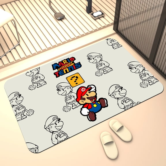 FUBUKED Super Ma rio Rug Ultra Soft Cartoon Rugs for Bedroom Bathroom Home Living Room Cute Theme Doormat Crystal Velvet Carpets Floor Sofa Mat