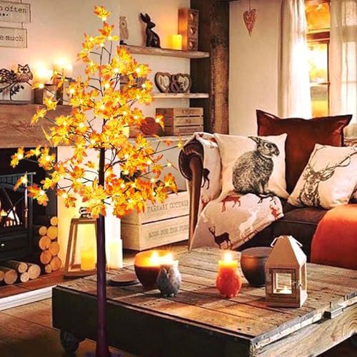 FUCHSUN 6 FT 120 LED Artificial Maple Tree Light Lighted Fall Tree with 8 Modes for Autumn Thanksgiving Wedding Party Indoor Outdoor Decoration$$Home Decor, Kitchen, & Other