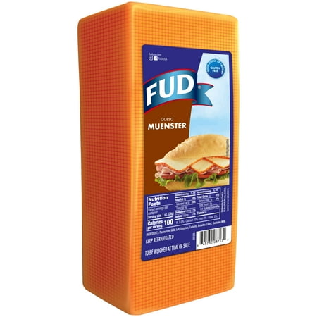 FUD Mild Muenster Cheese 6.125 lbs - Deli Sliced, Refrigerated Premium Quality