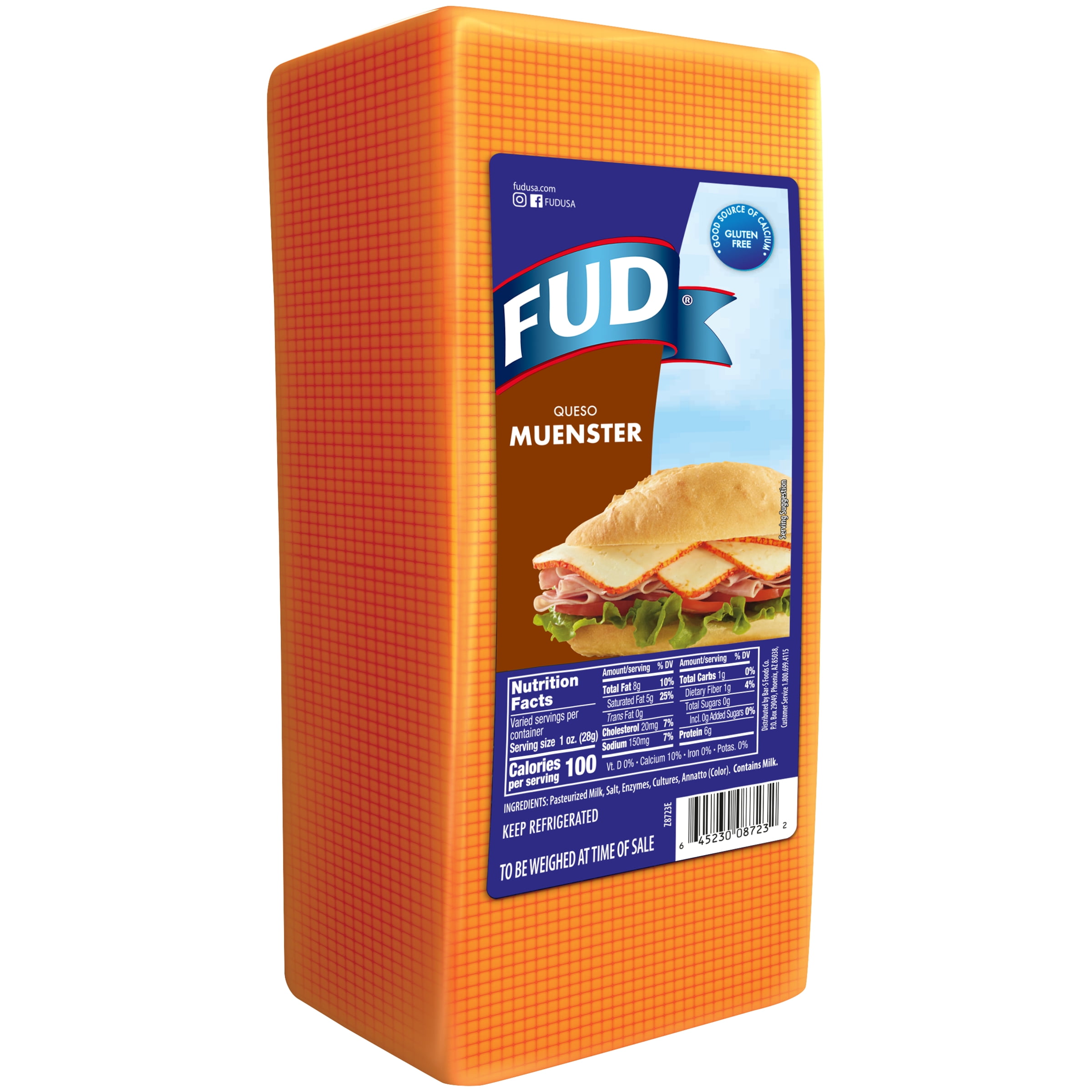 FUD Mild Muenster Cheese Deli Sliced, Premium Quality