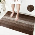 thumbnail image 1 of FUDAKUNA Fluffy Chenille Bathroom Rugs Anti-slip Absorbent Gradient Brown Stripes 19.6" x 31.5" Rectangular Bath Mat Machine Washable, 1 of 6