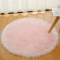 thumbnail image 1 of FUDAKUNA Fluffy Pink Shaggy Area Rugs Round 32" x 32" Soft Plush Absorbent Non Slip Backing Carpet, 1 of 6