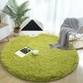 thumbnail image 1 of FUDAKUNA Green Fluffy Shaggy Area Rug Round 55" Soft Plush Carpet for Living Room Bedroom Kids Room Nursery, 1 of 9