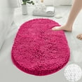 thumbnail image 1 of FUDAKUNA Soft Comfortable Chenille Bathroom Rugs Oval 20 x 32inch Anti-Slip Absorbent Thickened Rose Red Fluffy Bath Mat, 1 of 7