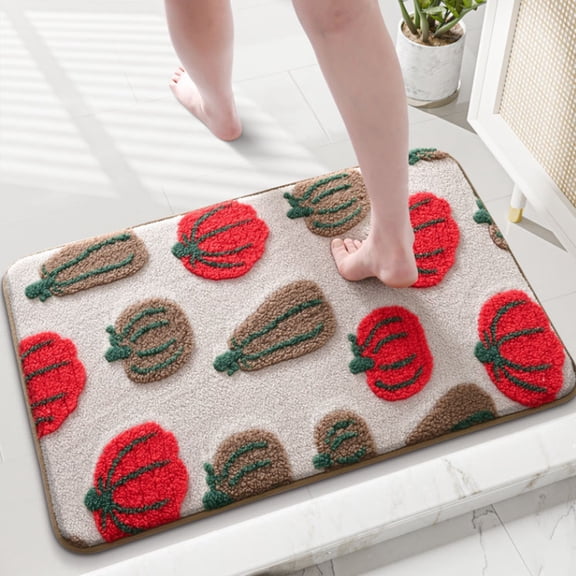 FUDAKUNA Soft Comfortable Plush Bathroom Rugs Absorbent 16" x 24" Non-Slip Backing Bath Mats Machine Washable