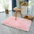 thumbnail image 1 of FUDAKUNA Soft Fluffy Rug 16" x 24" Pink Shaggy Faux Sheepskin Non Slip Backing Mat Chair Sofa Cushion, 1 of 7