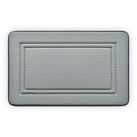 FUDAKUNA Soft Memory Foam Bath Rugs Non- Slip Absorbent 16" x 24" Small Bathroom Mat Gray Geometric Pattern Rug Machine Washable