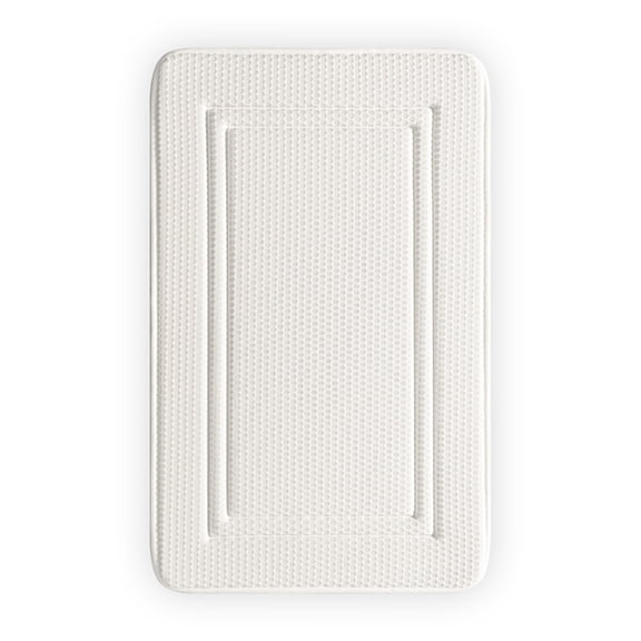 FUDAKUNA Soft Memory Foam White Bath Rugs Non- Slip Absorbent Geometric Pattern 16" x 24" Small Bathroom Mat Machine Washable