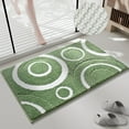 thumbnail image 1 of FUDAKUNA Soft Microfiber Bath Rug Non-Slip Absorbent 20 x 32inch Comfortable Plush Green White Bathroom Mats Washable, 1 of 8