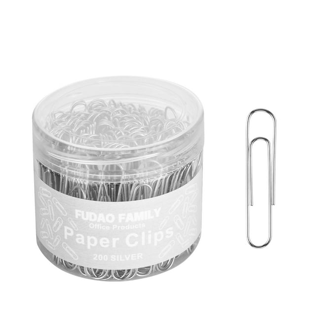 FUDAO FAMILY Jumbo Paper Clips, 2 Inch Paper Clip, 200 pcs Large