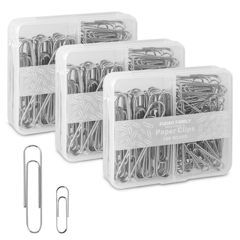 FUDAO FAMILY Paper Clips Assorted Sizes, Large Paper Clips, Small Paper  Clips, Paper Clip, Paperclips, Pack of 3 Boxes of 100 Clips Each (300 Clips
