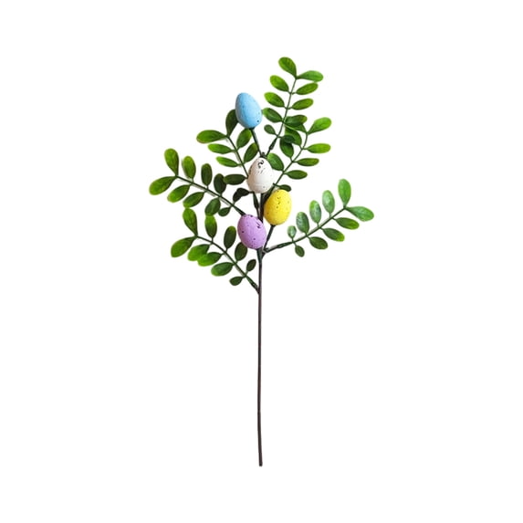FUDUUIU Easter Egg Stems Floral Picks Leaves Decorations Artificial Branches Spring Floral Stems