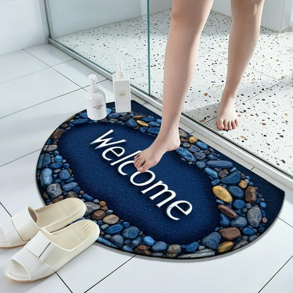 FUDUUIU Non-Slip Kitchen Floor Mat, Absorbent Waterproof Runner Rug for Entryway Bathroom Laundry Room, Washable Dirt Proof Cushioned Household Carpet with Anti-Fatigue Backing