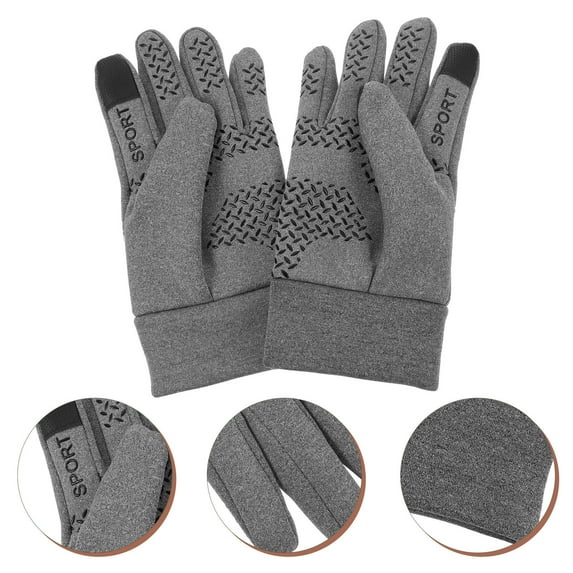 FUEENIRVA Gloves for Bike Riding Men Polyester Grey 1 Pair 9.24X4.13X0.20in