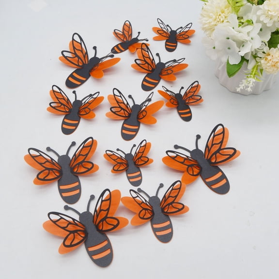 FUEENIRVA 12 Pieces Self Adhesive Bee Sticker Multi Color Paper for Wall Decor Adults and Artists