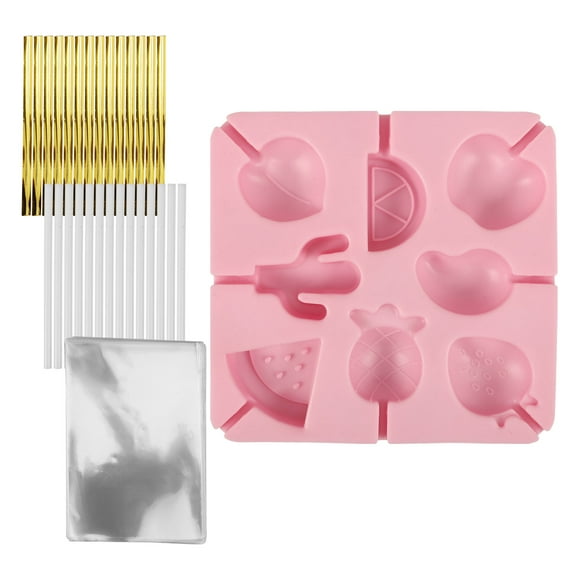 FUEENIRVA 1Set Silicone Mold Kit for Lollipop Making with Candy Sticks and Wrapping Supplies