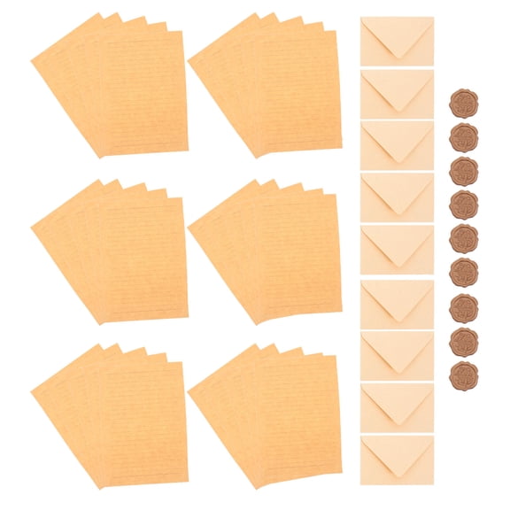FUEENIRVA Vintage Writing Paper Set with Beige Envelopes and Wax Seal, Elegant Stationery for Home, Office, Business Use