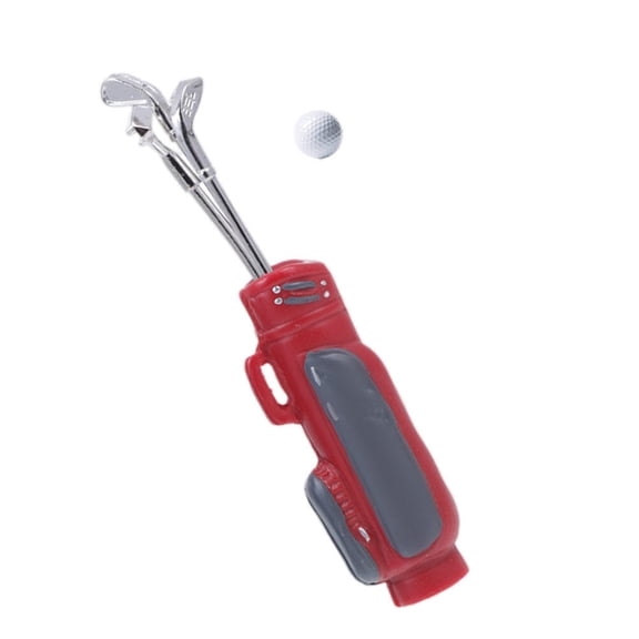 FUEENIRVA 1 Set of Mini Golf Toys Golf Club Miniature Red Alloy Decorative Design