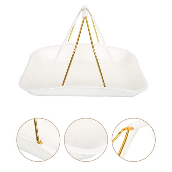 FUEENIRVA Rectangular Porcelain Bread Serving Tray, White Bakery Display Platter for Home, Cafe, Restaurant