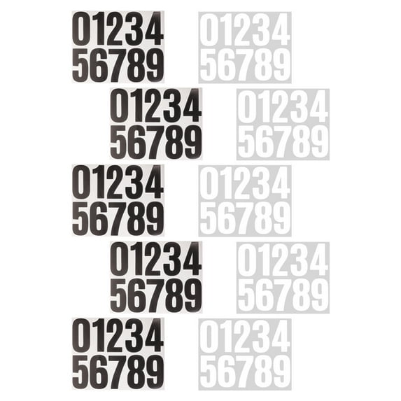 FUEENIRVA 10 Sheets Black Racing Number Decals on Synthetic Paper for Car Identification and Vehicle