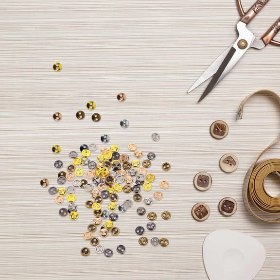 FUEENIRVA 100Pcs Cute Buttons Metal Round Diy Crafts For Artisans And Scrapbooking