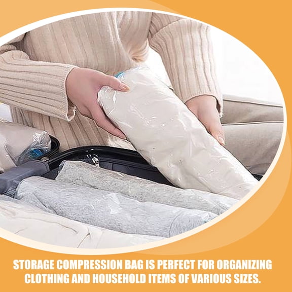 FUEENIRVA Foldable White Compressed Bags for Home and Travel Storage 10Pcs