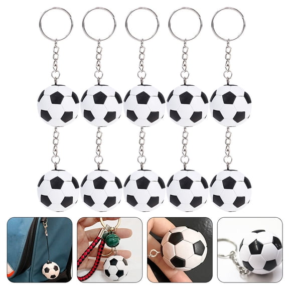 FUEENIRVA Sport Theme Keychains White 10Pack for Fan Gear