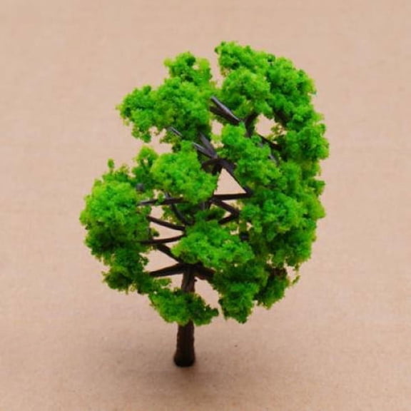 FUEENIRVA 10pcs Train Scenery Landscape Pine Green Model Tree Decoration Living Room Decor